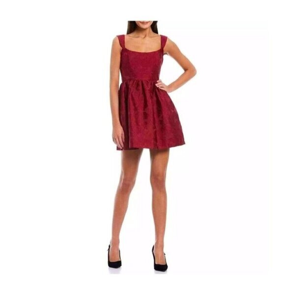 Sachin & Babi Gail Floral Jacquard Square Neck Sleeveless Fit and Flare Dress 14 - Picture 1 of 10